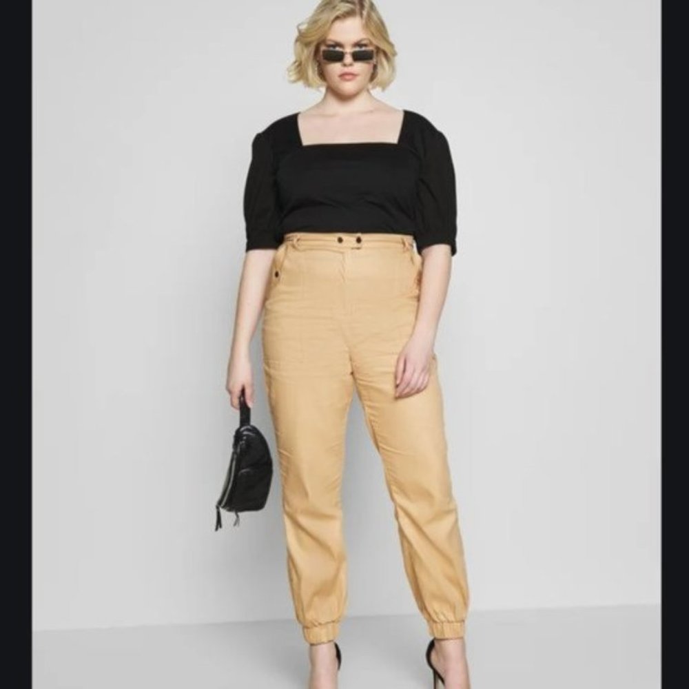 NEW Missguided Plus Twill Cargo Trousers Sz 18